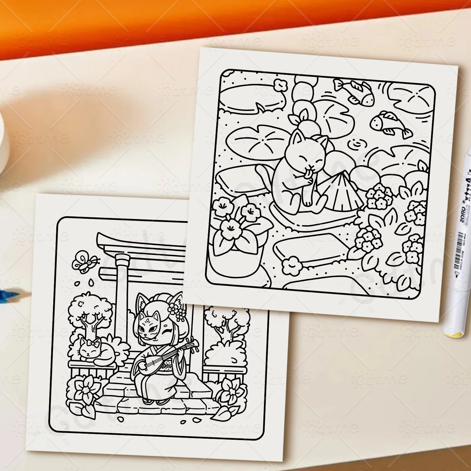COZY JAPAN Malbuch mit einfachen Mustern für Erwachsene, süßes Zeichenbuch, perfektes Geschenk für Party und Geburtstag – Detail 8