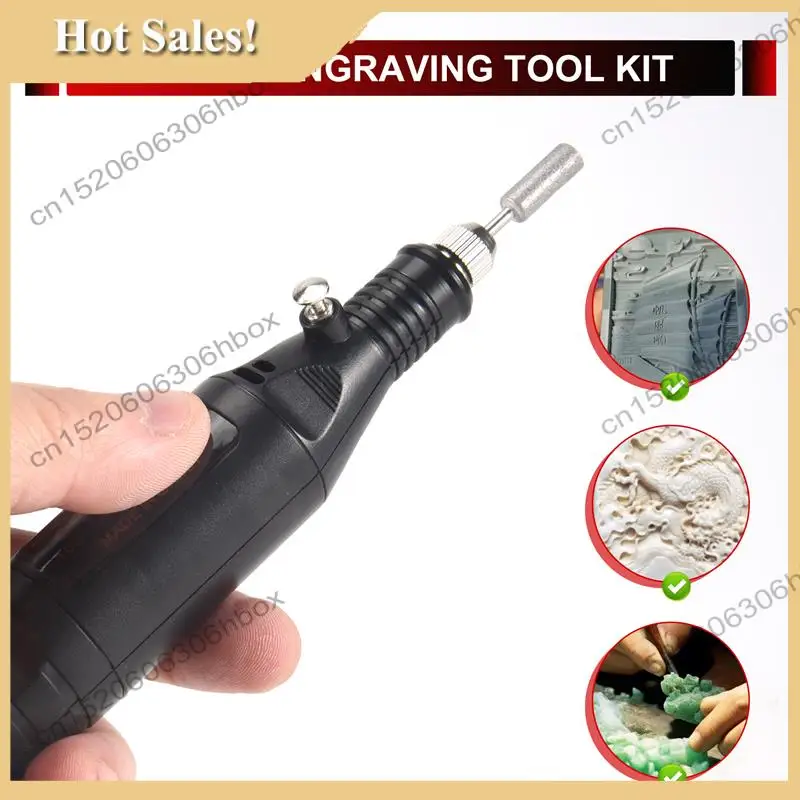 

-HOPE Electric Engraver Pen,Engraving Tool Kit For Metal Glass Stones Plastic Wood Jewelry With Polishing Head,Scriber E