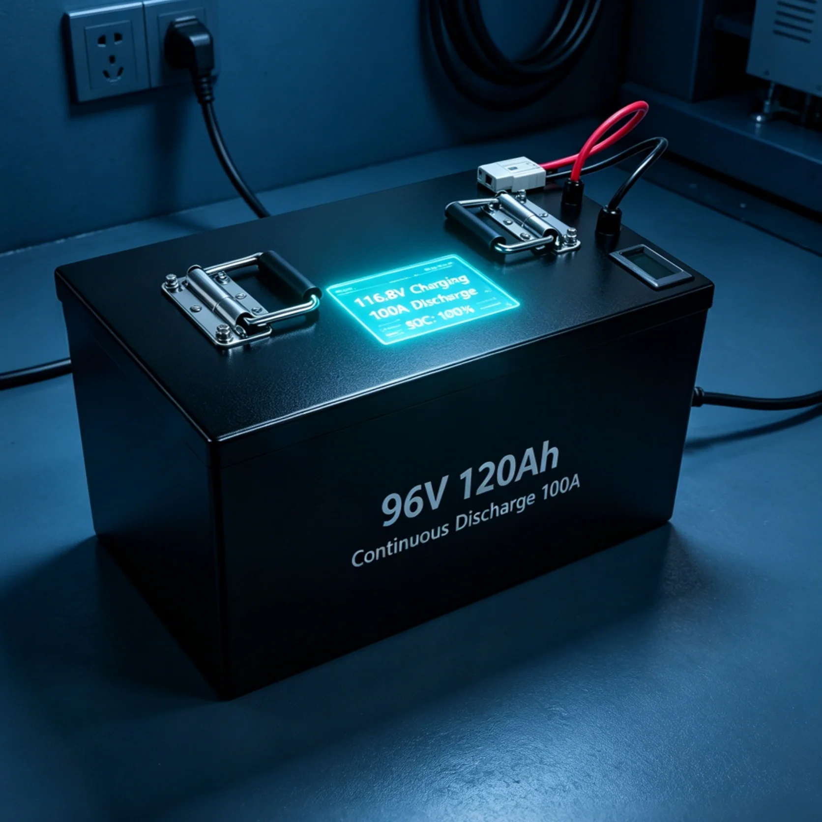 96V 120Ah LiFePO4 Deep Cycle Battery with Smart BMS 32S for Motorcycle RV Golf Cart Tour Car, UL Listed + 10A Charger