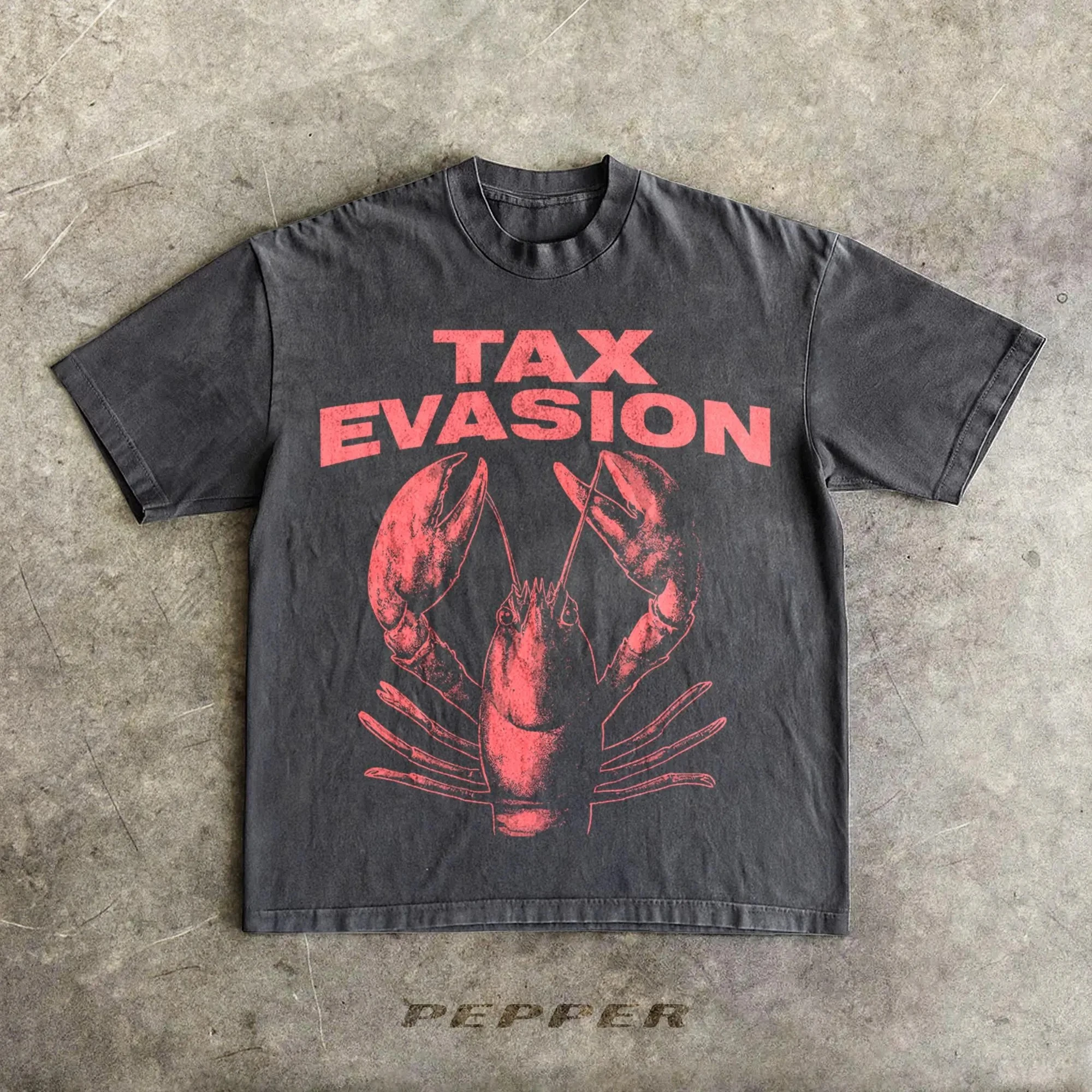 Tax Evasion Lobster T-Shirt Y2K Funny Meme Shirt Ironic Shirt Weirdcore Clothing Shirt Joke Gift Oddly Specific Funny Gift