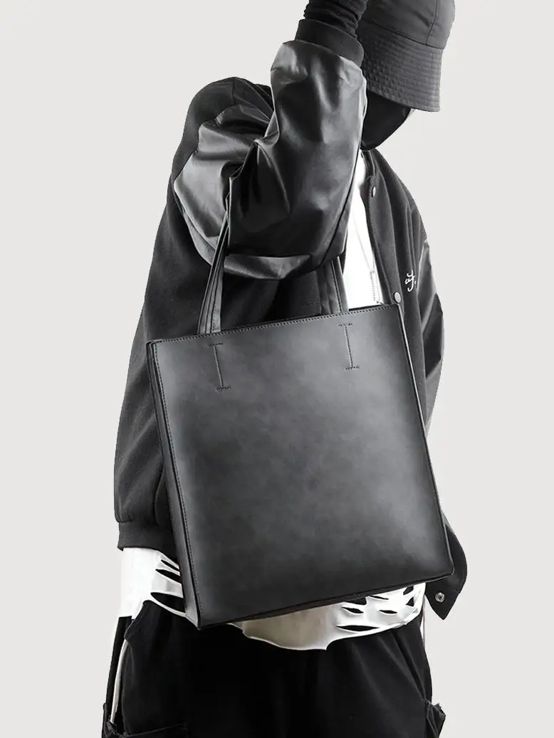 Men\'s Vertical Large Capacity Handbag Simple Fashion Trendy Individual Mother Bag Commute Business Computer Bag