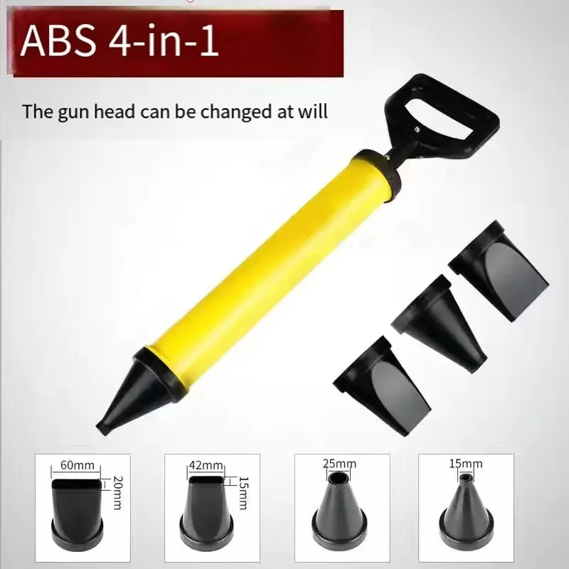1PC Stainless Steel Caulking Gun Pointing Brick Grouting Mortar Sprayer Applicator Tool Cement Filling Tools with 4 Nozzles