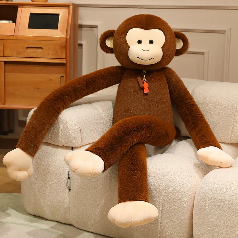 Mischievous Monkey Plush Toy Soft Stuffed Animal Doll Cute Cartoon Monkey Plushie Home Decoration Kids Birthday Holiday Gift