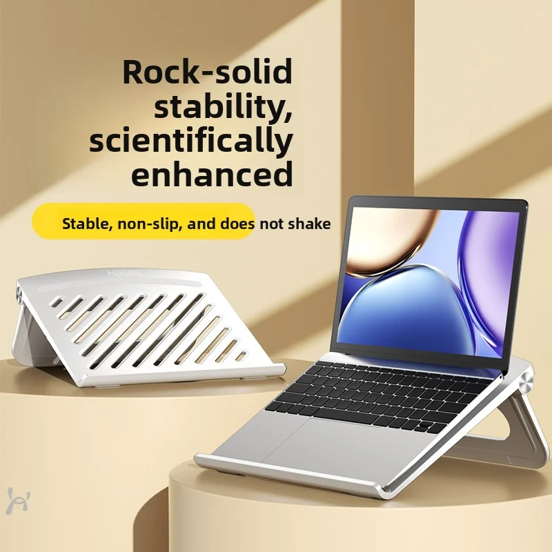 Penyangga laptop desktop, dapat dilipat, portabel, universal untuk tablet dan laptop, cocok untuk kantor dan bermain game.