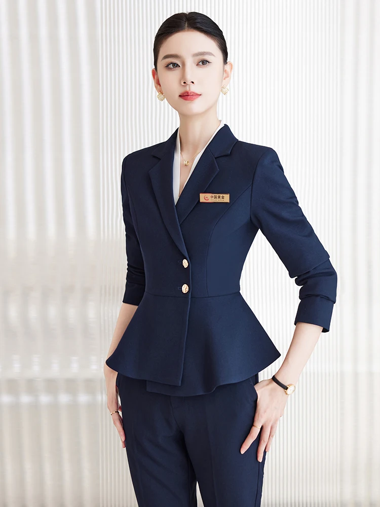

New Women's Suit Set Waist-Cinching Beau Salon High-End Hotel Front Desk Reception Jewelry Store Work orm Commute Sle