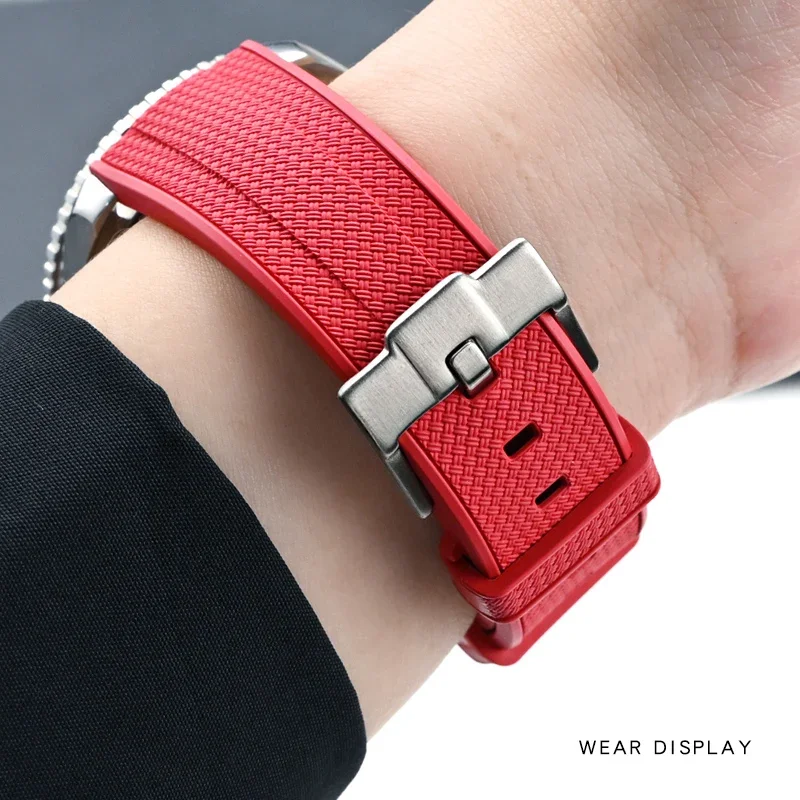 FKM Fluoro Rubber Strap for Omega X Swatch MoonSwatch 20mm 22mm Quick Release Stainless Steel Buckle Watch Band for Blancpain