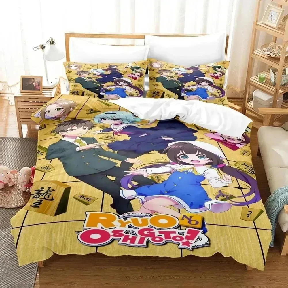 Anime Ryuos Work is Never Ai Bedding Set Boys Girls Twin Queen Size Duvet Cover Pillowcase Bed Boys Adult Home Textileextile