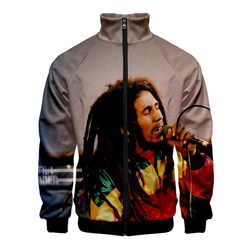 Bob Marley-3D Jaqueta de béisbol, sudaderas con capucha Harajuku Hip Hop, gola casual, moletom com zíper, ropa deportiva, 2024