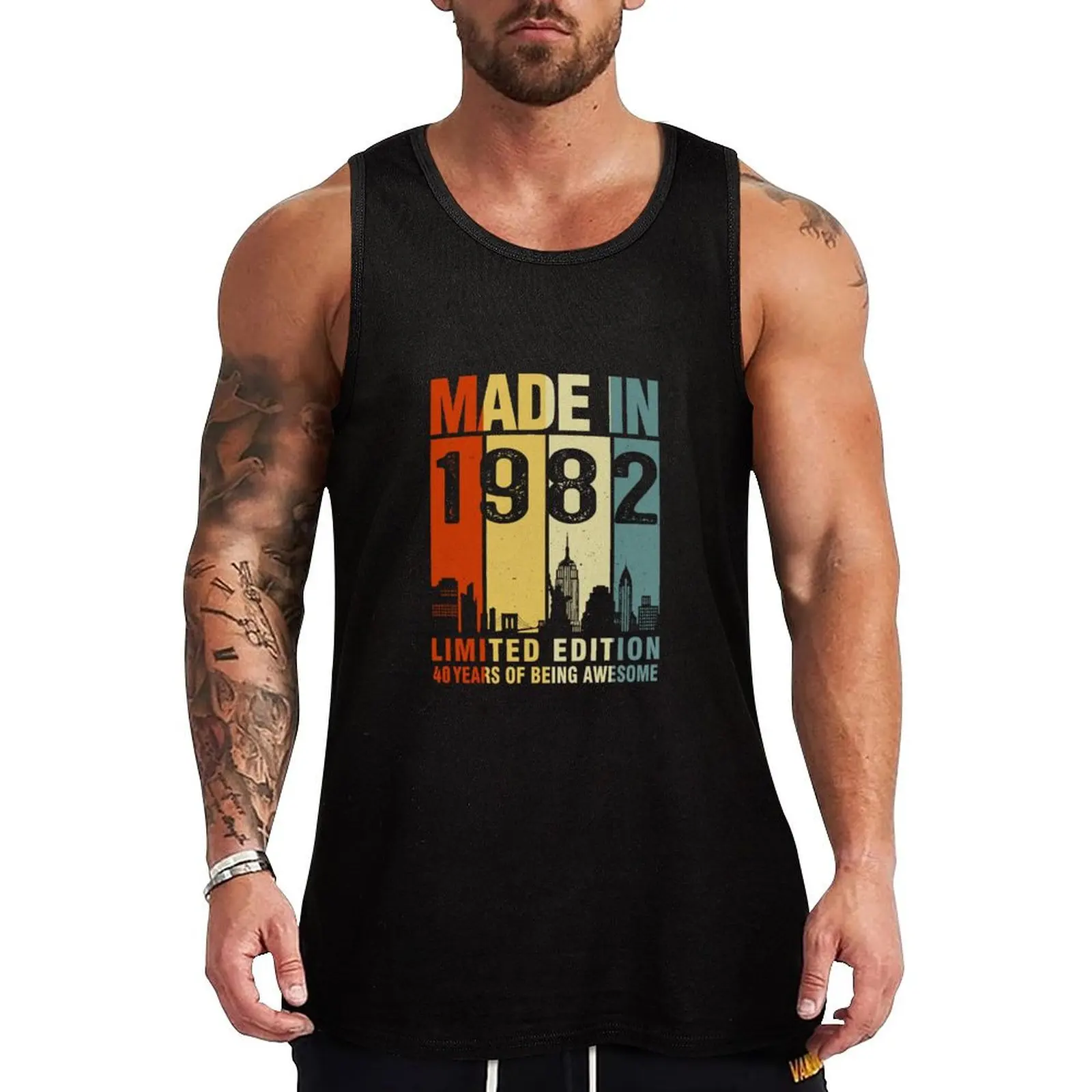 

Made In 1982 Limited Edition 40 Years Of Being Awesome Tank Top Vest Sleeveless men