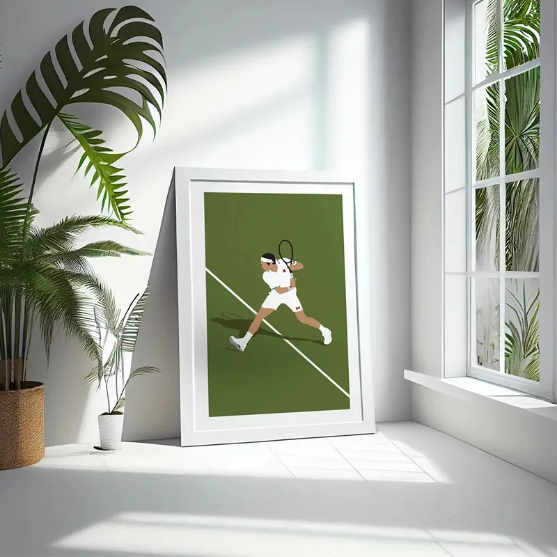 Tennis Player Roger Federer Sports Minimalist Posters and Prints Canvas Painting Wall Art Pictures for Living Room Home Decor