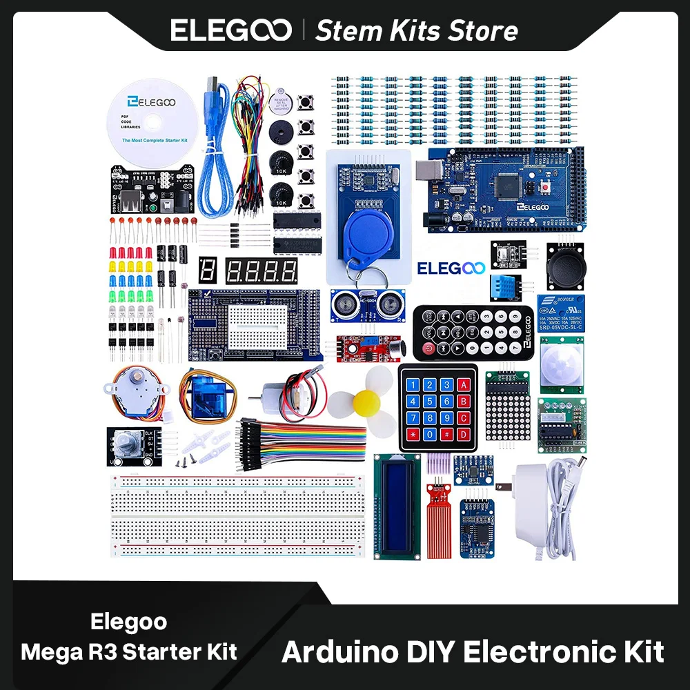 EXTRWORY Arduino-compatible R3 para kits de inicio con placa MEGA328, sensores y motores para proyectos educativos STEM Componentes de metal y plástico para principiantes EXTRWORY Arduino-compatible R3 para kits de inicio con placa MEGA328, sensores y motores para proyectos educativos STEM Componentes de metal y plástico para principiantes