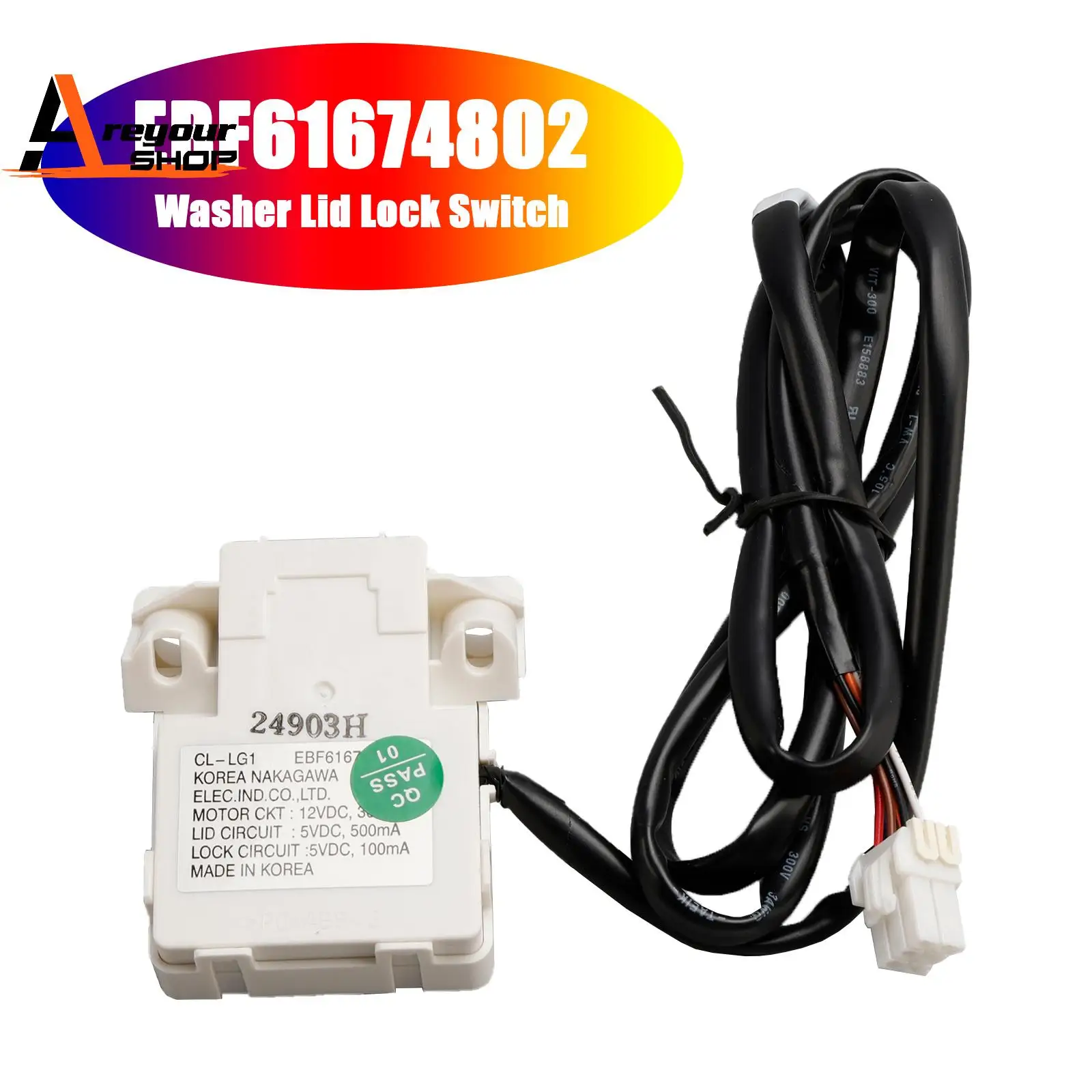 EBF 61674802   Interruptor de bloqueo de tapa de lavadora para lavadora LG Kenmore EBF 60665201
