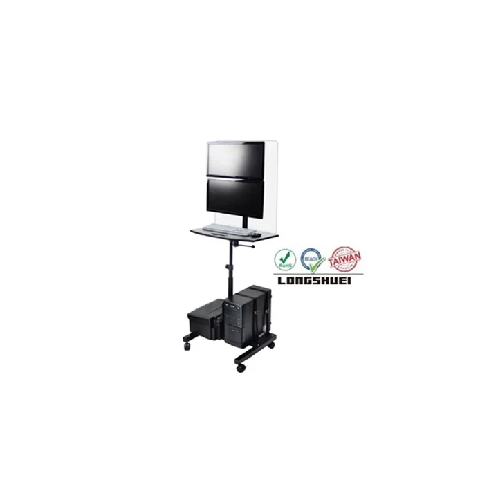 Sit Stand Up Workdesk With Dual Mount Converter MDF Board Steel Base And Fender Apron Weighing 20KG Computer Station