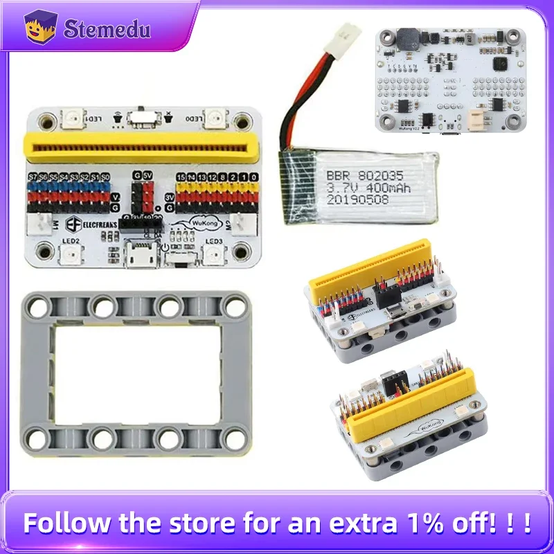 Elecfreaks Wukong Micro:Bit Extension Board Adapter Mechanical Finger Programmingfor Building Blocks Education Program Learning