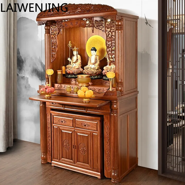 

SGF Buddhist niche vertical cabinet household economical solid wood offering table new Chinese style