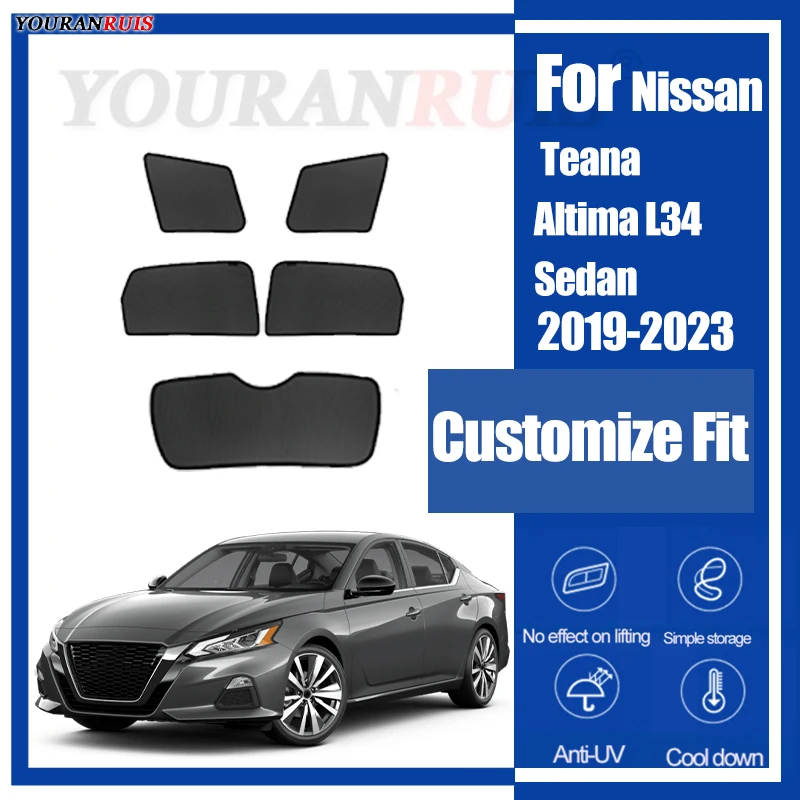 

For Nissan Teana Altima L34 Sedan 2019-2023 Magnetic Customized Car Windows Sun Shade UV Protection Children Car Curtain Mesh