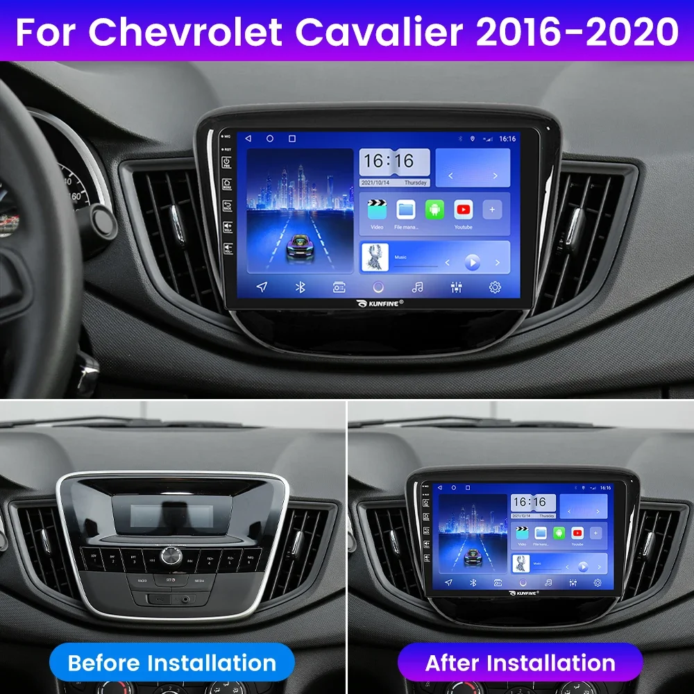 2Din Android Car Radio For Chevrolet Cavalier 2016-2020 Video Player GPS Navigation Stereo Audio Head Unit Carplay 4G Wifi