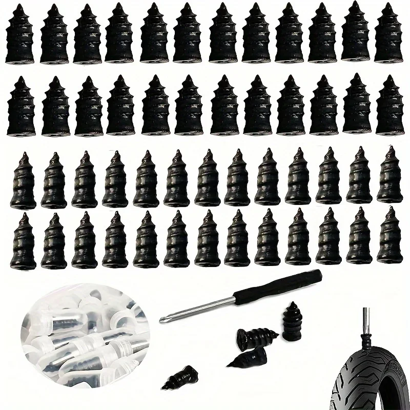 

Tire Repair Rubber Nail, Tire Repair Rubber 30/10pcs Screws Fast Tool Self-Service Tire Repair Nail Vacuum Tire with Screwdriver