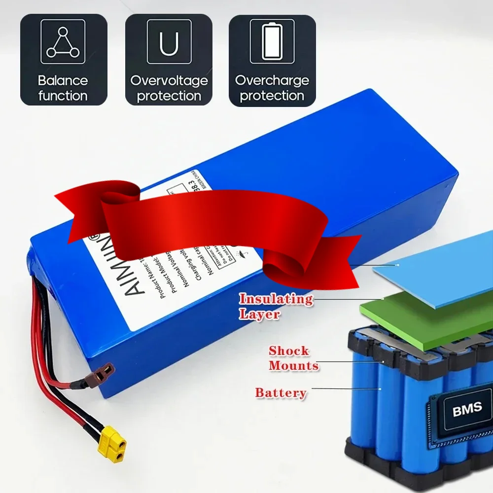 

Аккумуляторная батарея 16S5P для двигателей 1000W, 1200W, 1500W - литиевая 60V 20AH для мотоциклов, скутеров, велосипедов с BMS