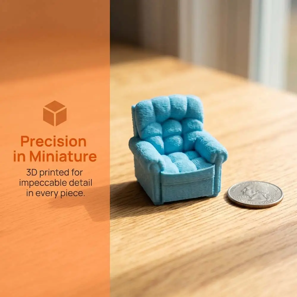 Funny House Mini Sofa Creative Decorations Sofa Model 7.8cm Multi-functional 3D Printing Ornaments Birthday Gift