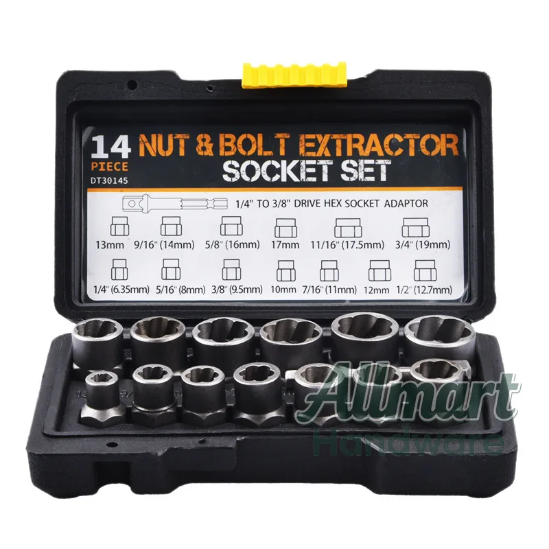 Stripped Nut Broken Bolt Extractor Set, Chrome Molybdenum Steel Forged, Industrial Grade Screw Removal Special Tool Kit