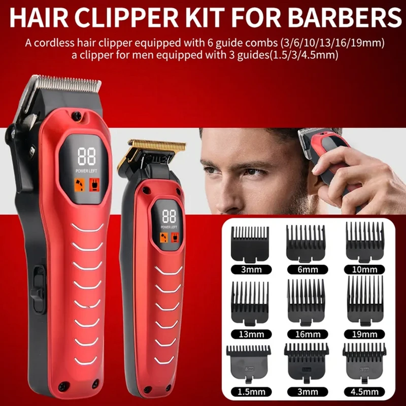 Professional Cordless Hair Clipper Rechargeable Beard & Hair Trimmer For Men Electric Hair cutting Machine