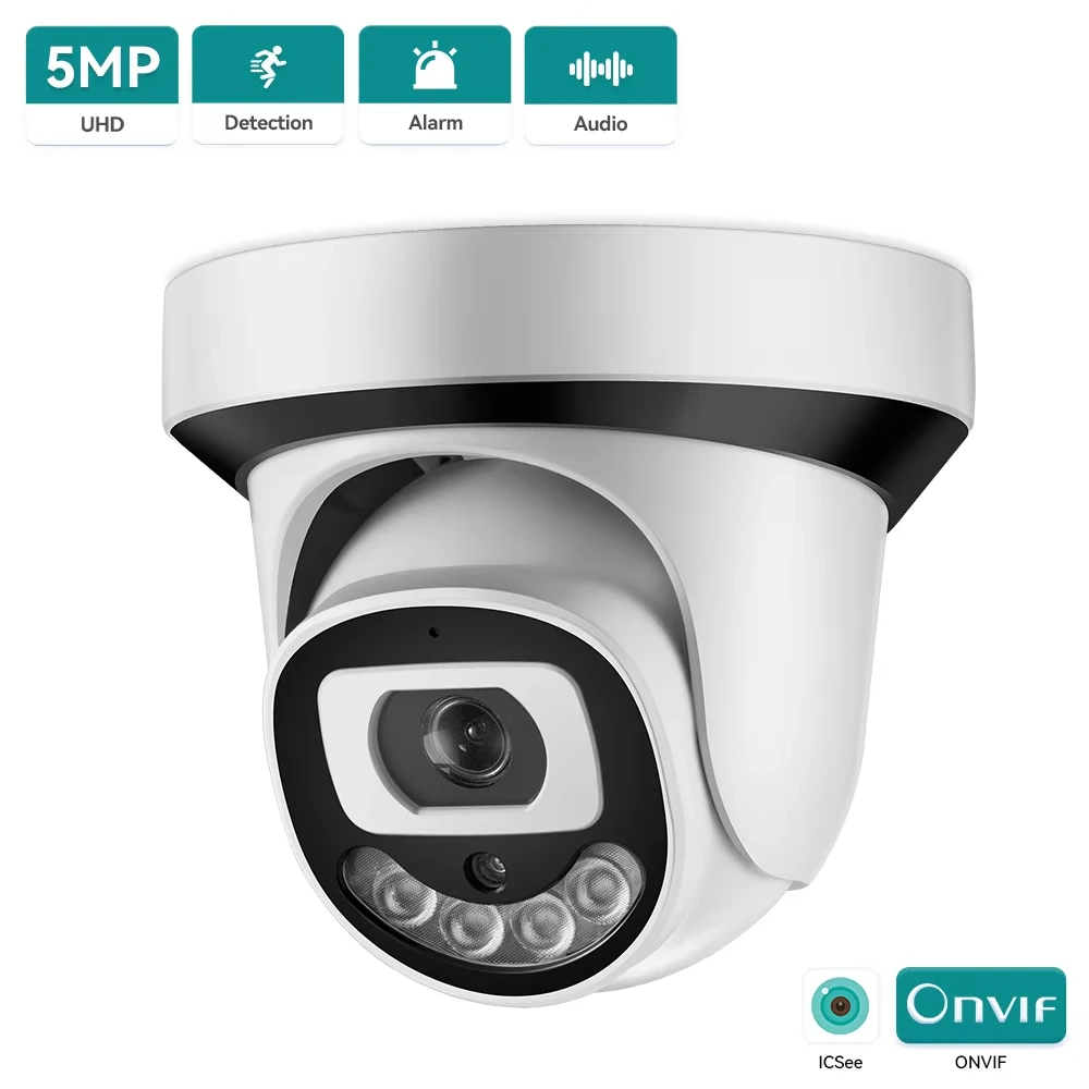 5MP 1080P WiFi Camera Wireless ONVIF Two Way Audio Color Night Vision AI Human Detection H.265X Home Surveillance Camera ICSEE