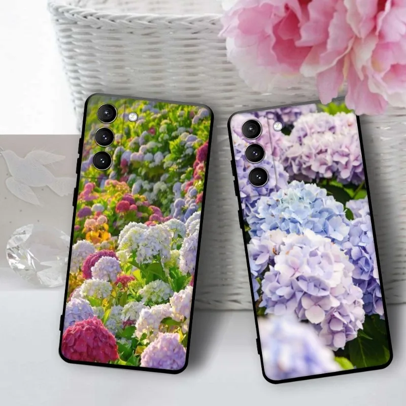 hydrangea flowers Phone Case For Samsung S22 S21 S20 Pro Plus S10 S9 8 Note 20 10 9 Ultra Phone Bumper Covers