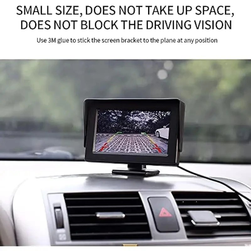 HOMEFISH 4.3in Car Display Easy to Install High-definition Reversing Image Universal Machine Display