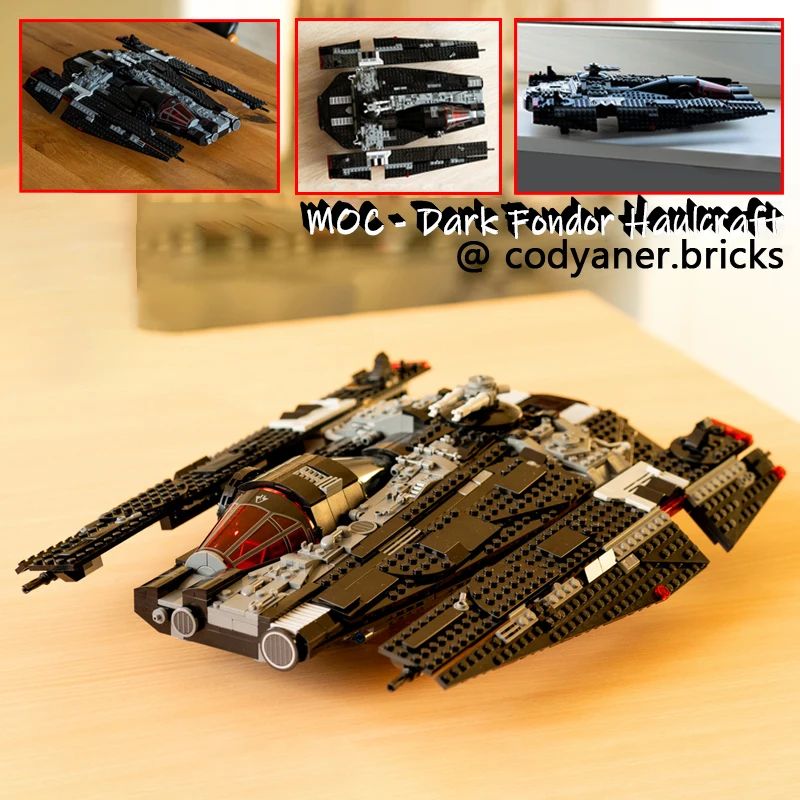 

NEW 1054PCS MOC Starship Series Dark Fondor Haulcraft The Shadowfang Building Blocks Spaceship DIY Assembly Bricks Toys Gifts