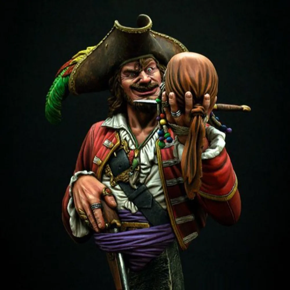1/9 Pirate Resin What Do You Think? Character Bust Blank Model DIY 3D Printing Unassembled Unpainted Self-assembly Craft