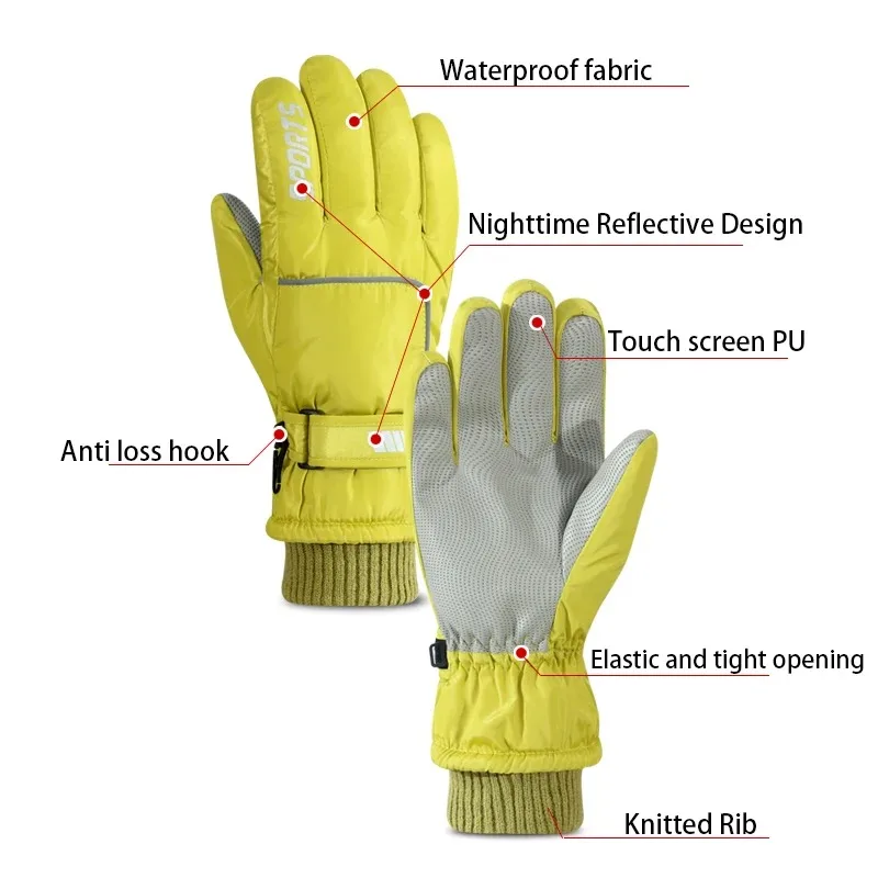 Trendy men's and women's professional winter warm skiing gloves, waterproof motorcycle gloves, Smile 506 touch screen