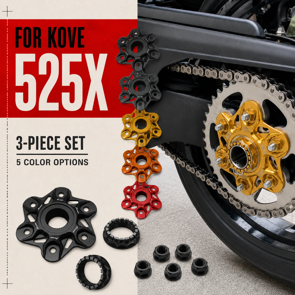 KOVE Multi‑Model Upgrade Large Gear Protective Cover For 525X 321RR 321R 321F 500X 500F Replacement Accessory