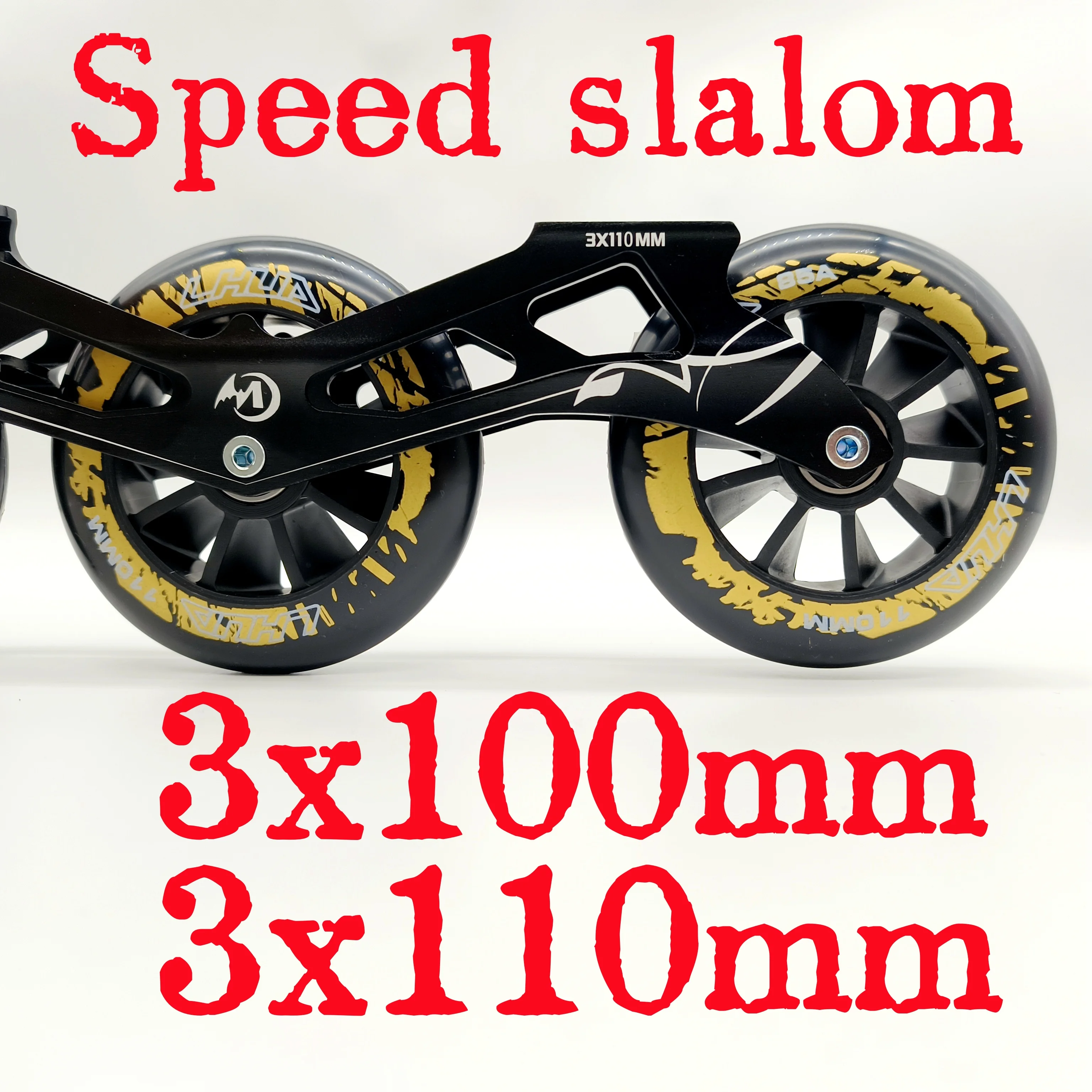 Free shipping Speed Slalom frame 3x100mm 3x110mm with speed wheel 100mm 110mm 85a