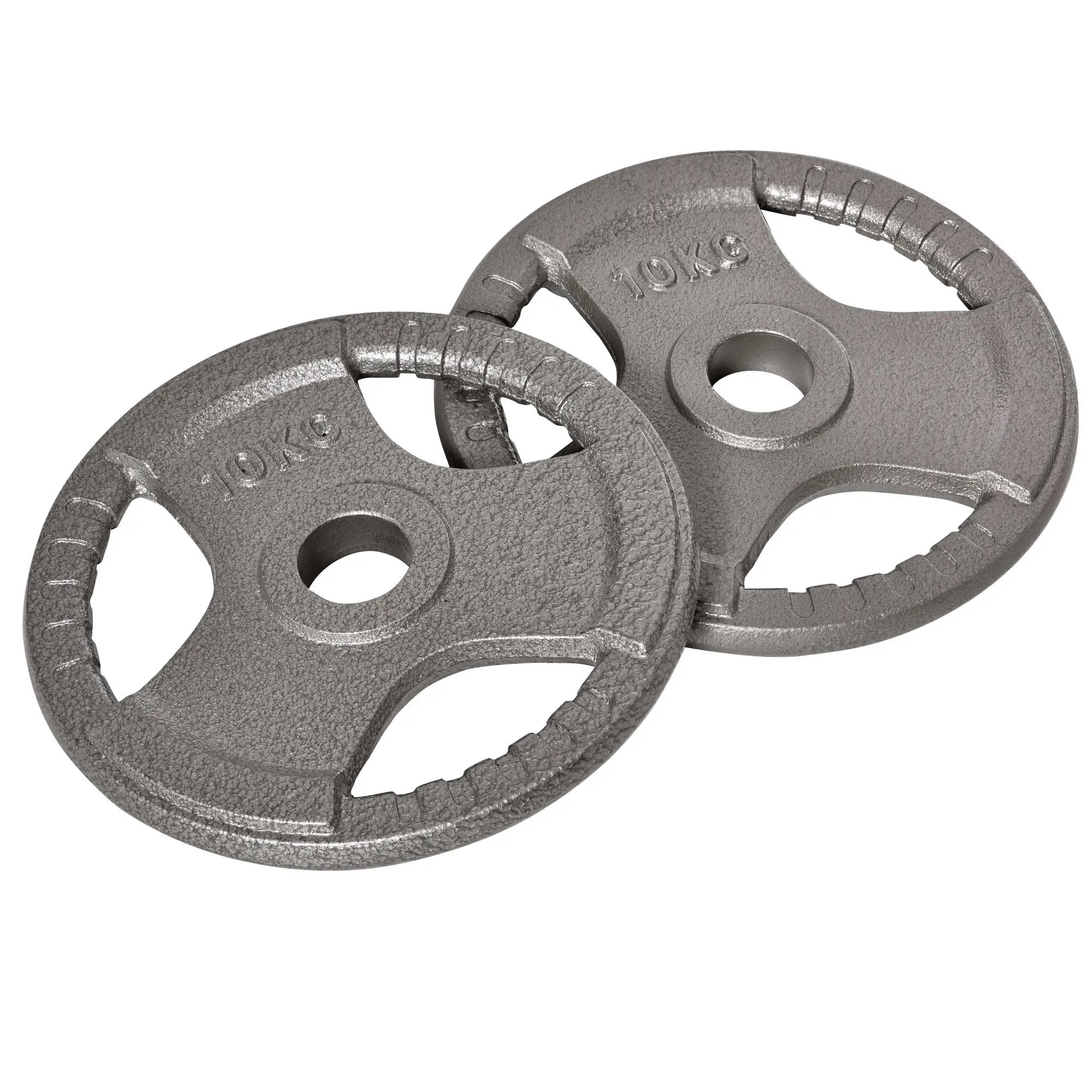 HOMCOM Set mit 2 Hantelgriffen aus Gusseisen für Hantelgriffstangen mit 2 Zoll/5 cm Loch, Langhantelgewicht 2 x 10 kg