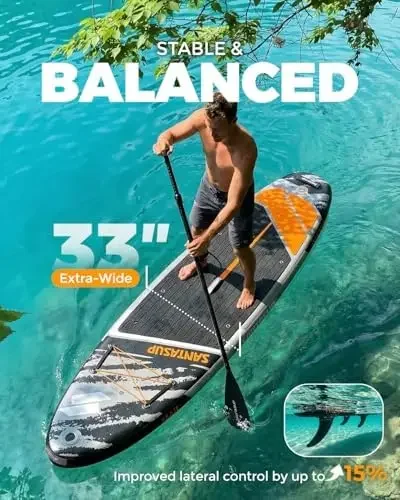 Iatable Stand Up Paddle Board with SUP Accories, Anti-Slip EVA Deck, 10'6
