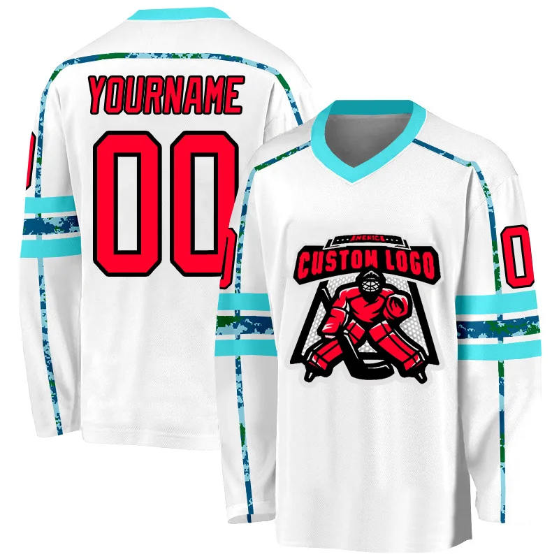 Personalized Camouflage Stripes Ice Hockey Jersey Custom You Name Number Women Men Hockey Jersey Competition Training Jerseys 01