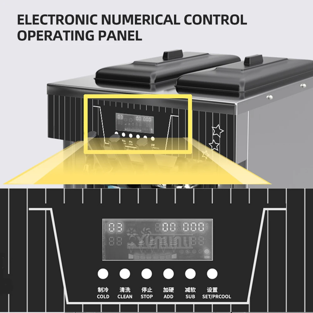 Commercial Vertical Ice Cream Machine Desktop Three-color Ice Cream Machine Eiscreme Verkaufsautomat