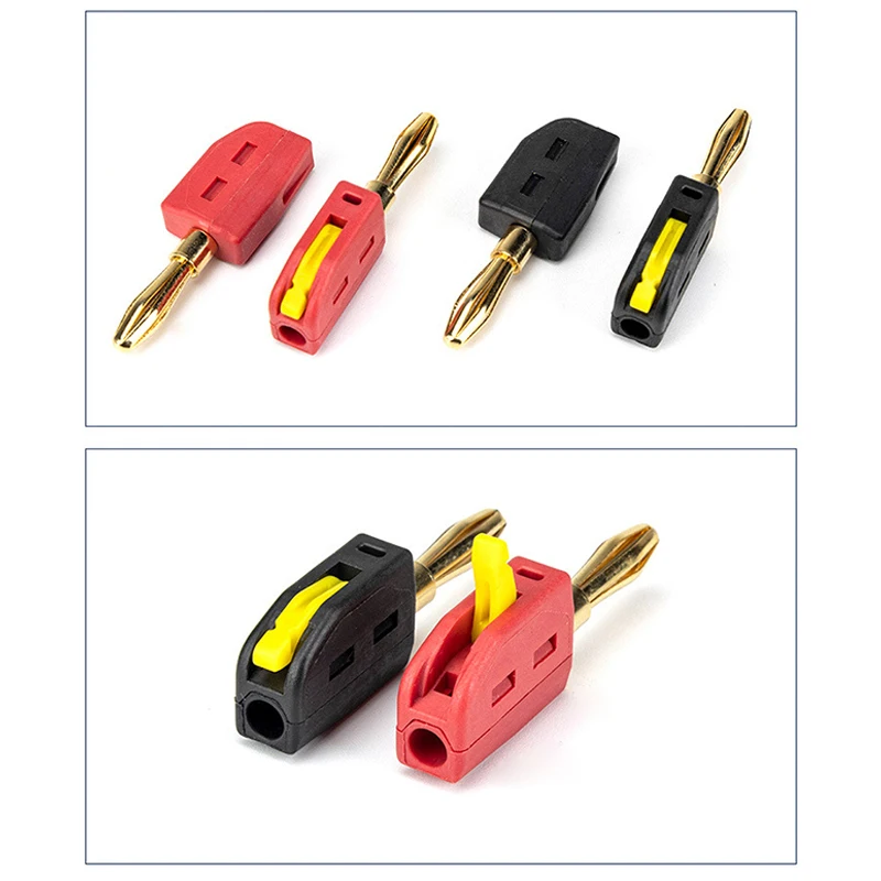 New 1Pc Portable 32A 4mm Banana Plug High Current Quick Connect Gold-Plated Banana Connectors Audio Copper Speakers Amplifier