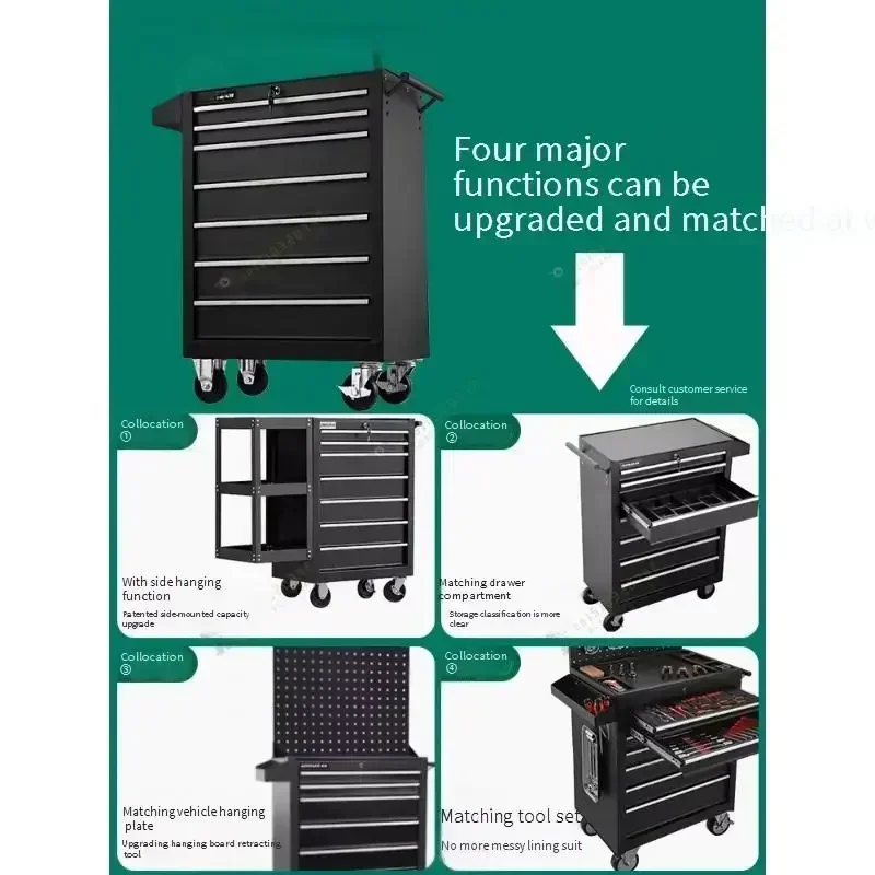 Auto Repair Tool Car trolley Drawer Hardware Trolley Box Multi-Functional Mobile Heavy Cabinet for Workshop