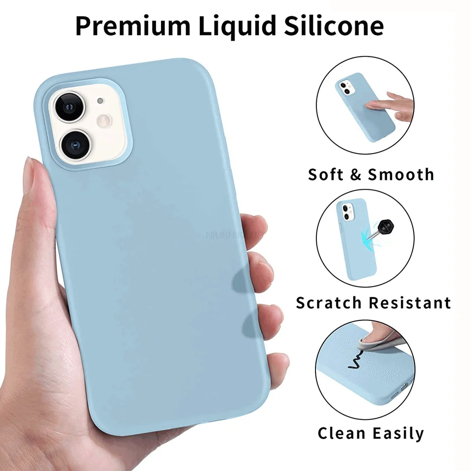 Funda de silicona líquida para Apple iPhone 15 16 14 13 12 11 17 Pro Max 17 Air 16 Plus estilo original protectora 2