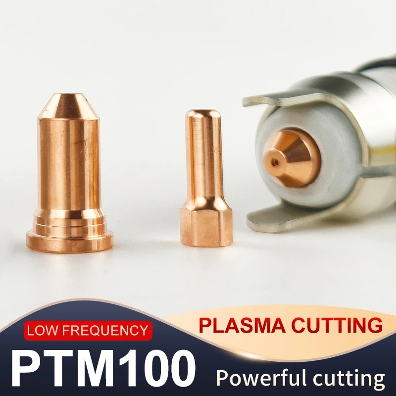 Manufacturer Direct 50 Sets PTM100/IPT100 Plasma Cutting Nozzle Electrode Components Copper/Hafnium for 100A Low Frequency