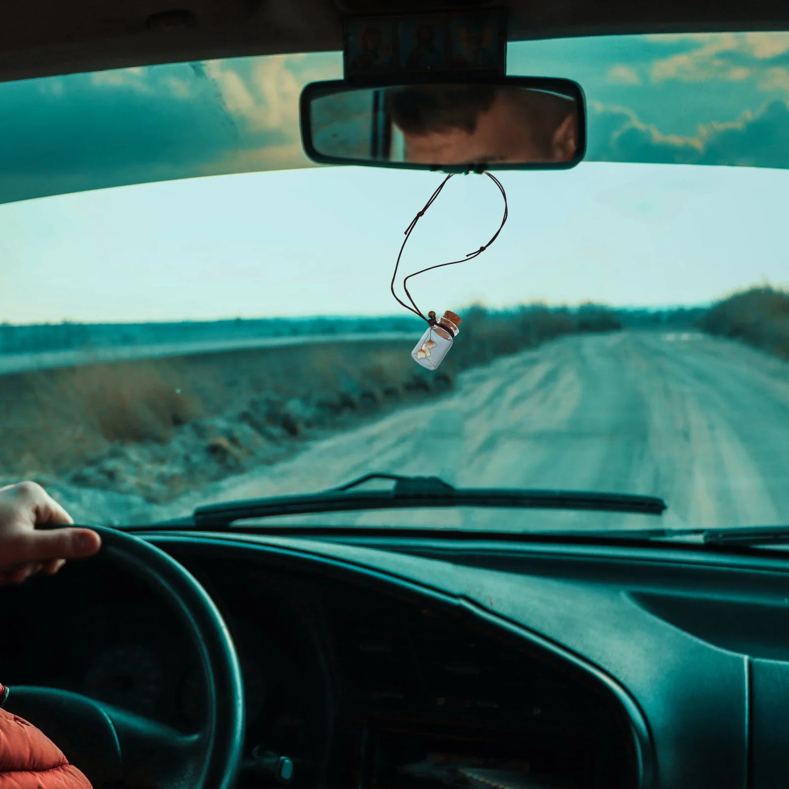 

4Pcs Glass Perfume Bottle Pendants Car Freshener Mood Booster Hanging Decors Perfume Bottle Pendants Car Hanging Decors