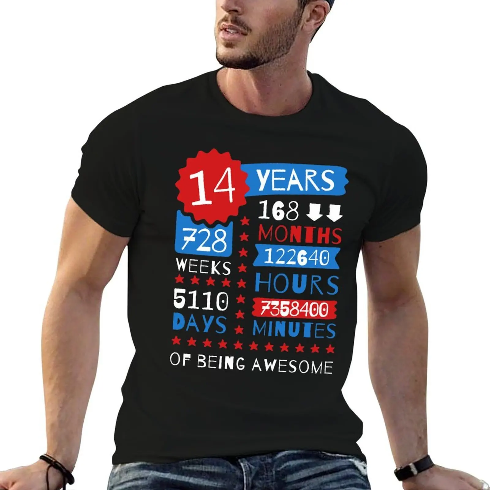 14 ans d'incroyable succès - Splendides idées de cadeaux pour le 14e anniversaire, t-shirt imprimé streetwear