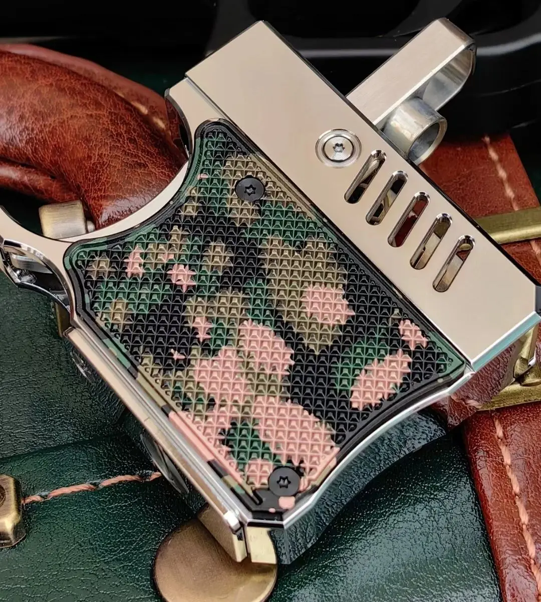 NCN Process Gun Trigger Design Kerosene Lighter Semi-Automatic Catapult Gasoline Lighter Safety Switch Brass Chrome Plating
