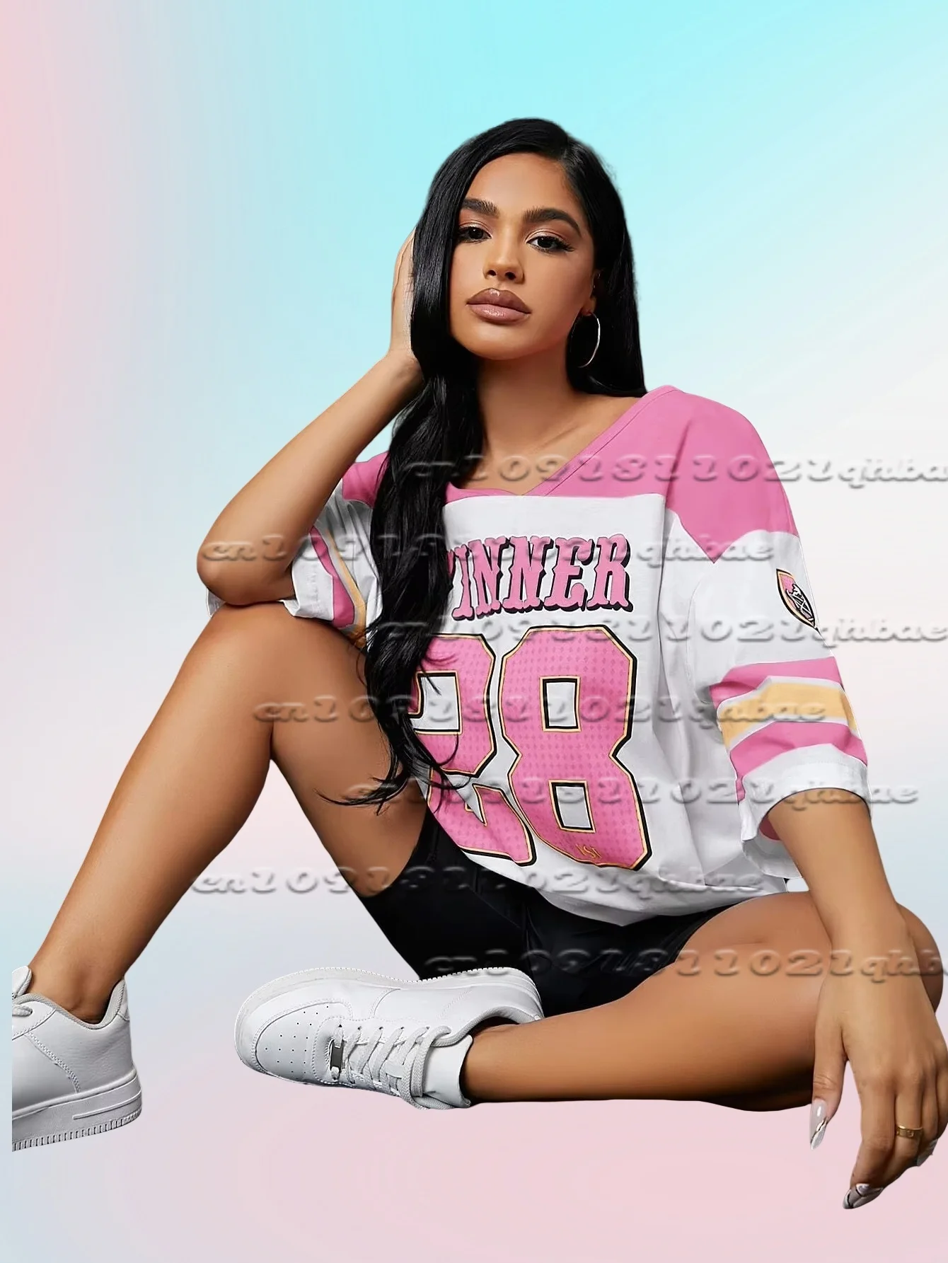

25 Women's Football And Baseball Shirt Breathable Sweat Absorbing Sports Fashion Short Sleeve No28 Adult And Children's T-Shirt