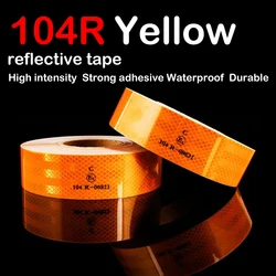 1/3/9M Car Yellow Reflective Tape Sticker Safety Mark Car Shape Self-adhesive Warning Yellow Waterproof Film Motorcycle Bicycle