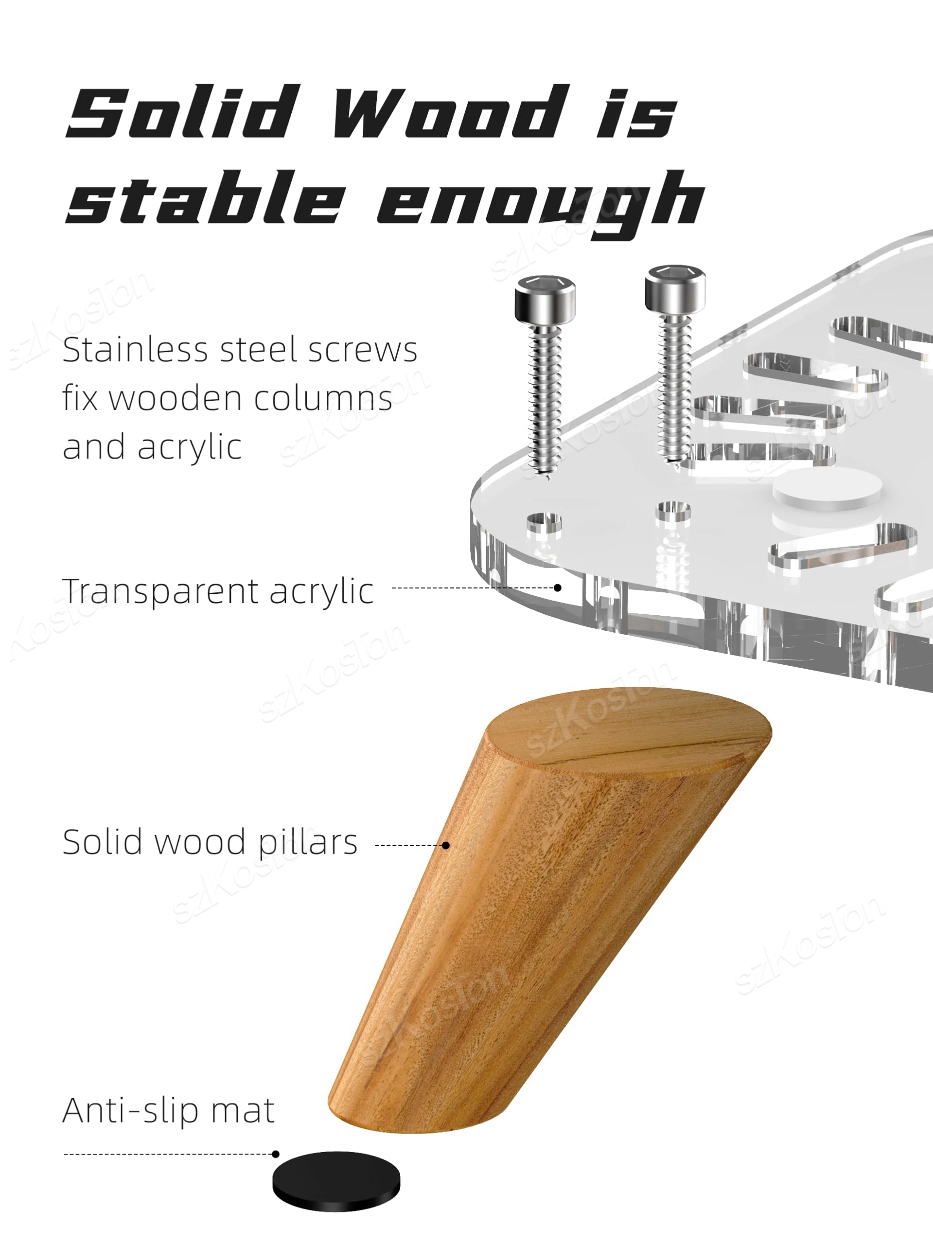 2024 Mac Mini M4 Pro 데스크탑 컴퓨터용 방열 베이스, 나무 투명 스탠드, PC 액세서리