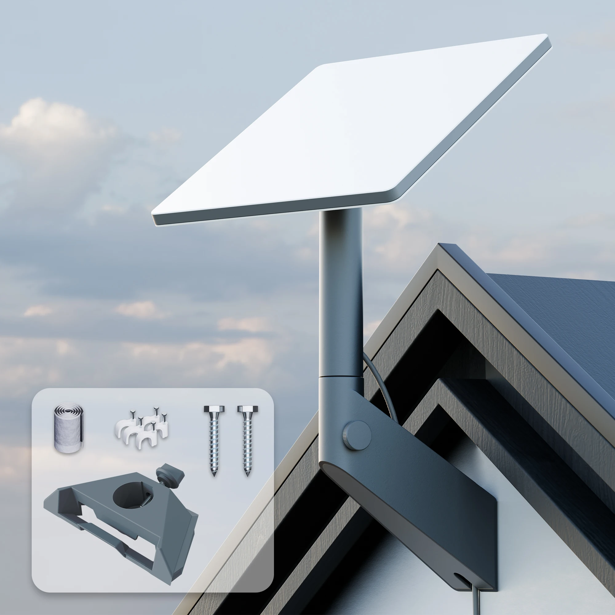 Starlink Mini Wall Mount Rustproof & Weatherproof Adjustable Wall/Roof/Pole Mounting Kit 360 Adjustable Starlink Mini Bracket