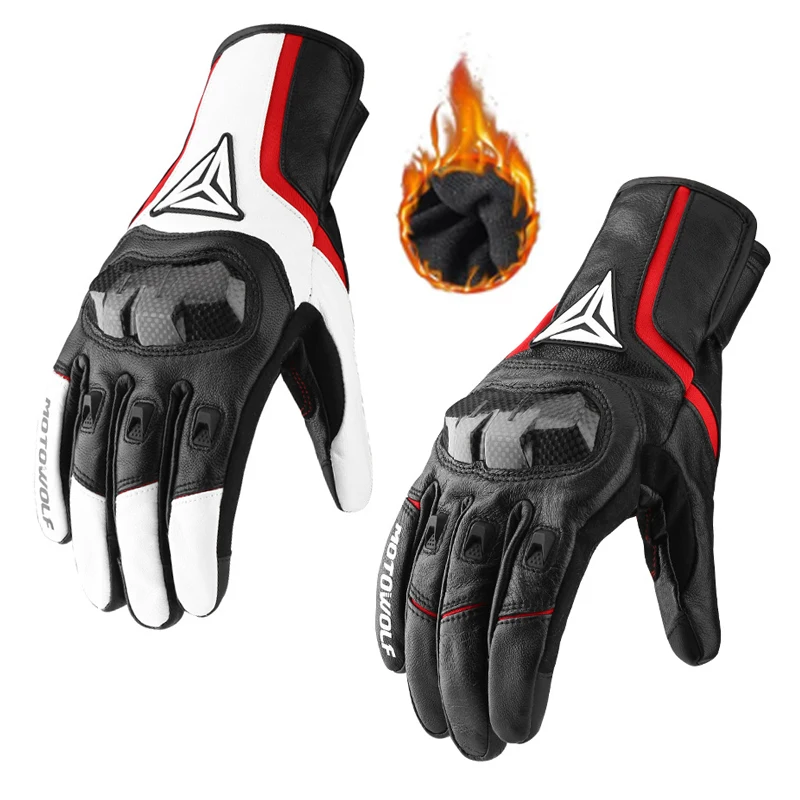 

Motorcycle Gloves Leather Carbon Fiber Gloves Winter Cross-country Mountain Bike Motorcycle Gloves Riding Motorcycle Rider Glove